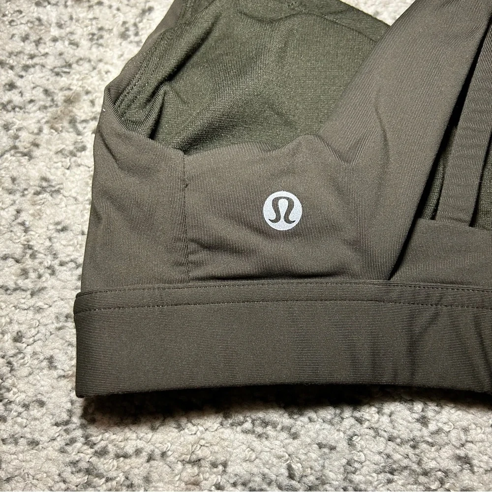 Lululemon Dark Olive Stash it All Padded Sports Bra Size 6